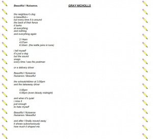 Beauitful  Nuisance (Thanks to Fin Hall for publishing this)